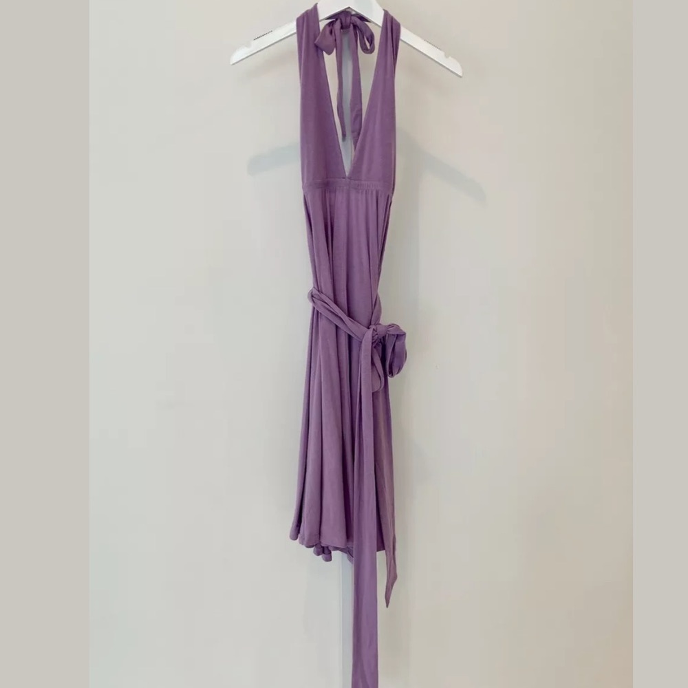 LOTTA STENSSON LAVENDER PURPLE HALTER DRESS SIZE S